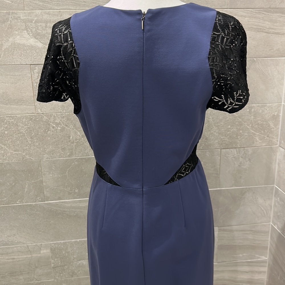 Rebecca Taylor purple professional dress black lace inserts 10 8 - Picture 4 of 10